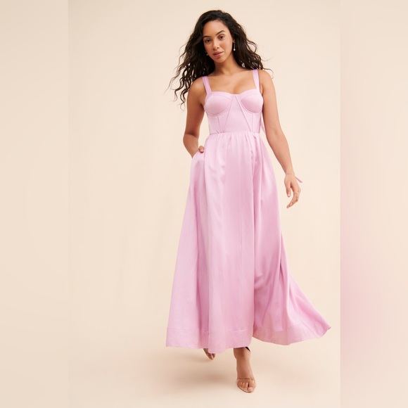Anthropologie Dresses & Skirts - Aureta from Anthropologie Showstopper Midi Pink  Dress Size S